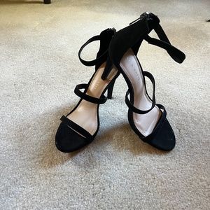 Black suede dress sandals